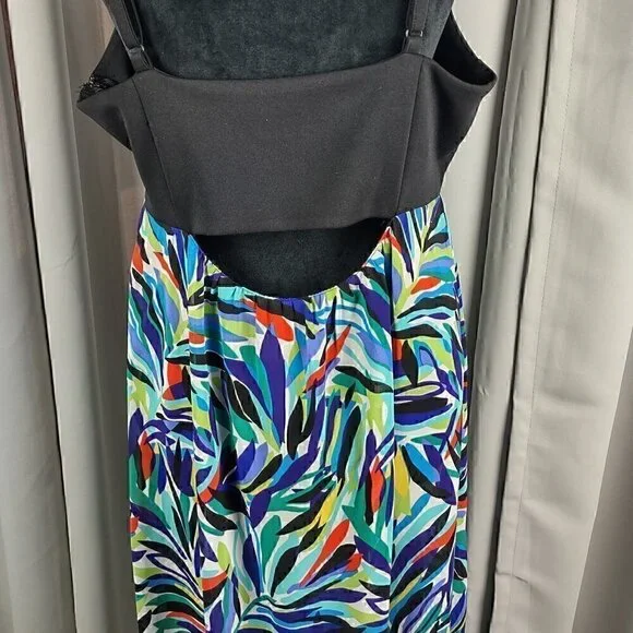 Nicole Miller Rainbow Maxi Dress Sleeveless Size 16 - Picture 8 of 10